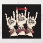 Black Horns up Likeurfles Etiket (Enkel label)