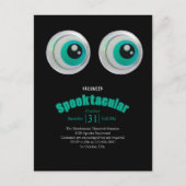Black Horror Eye Spooktacular Halloween Party Invi Briefkaart (Voorkant)