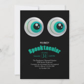 Black Horror Eye Spooktacular Halloween Party Invi Kaart (Voorkant)