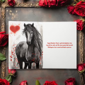  Black Horse and Hearts Valentijnsdag Feestdagen Kaart
