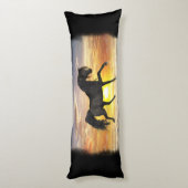 Black Horse Body Pillow 20 x 54 inch, u past uw sy Lichaamskussen (Achterkant (Verticaal))