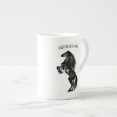 Black Horse Bone China Mok Gift met aangepaste tek (Voorkant rechts)
