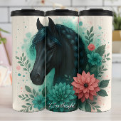 Black Horse Braided Mane Florals Thermosbeker