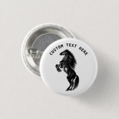 Black Horse Button Gift met aangepaste tekst (Voorkant /achterkant)