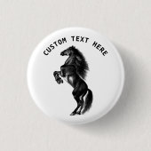 Black Horse Button Gift met aangepaste tekst (Voorkant)