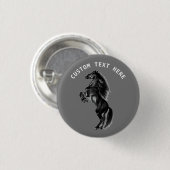 Black Horse Button met aangepaste tekst en kleur (Voorkant /achterkant)