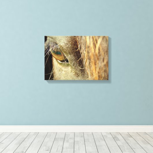 Black Horse Eye Canvas Afdruk (Insitu (Houten vloer))