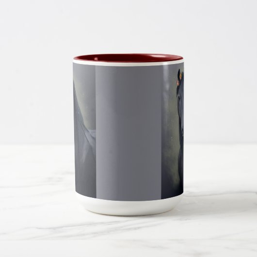 Black Horse Friesian - Koffie Mok, Cup Tweekleurige Koffiemok (Center)