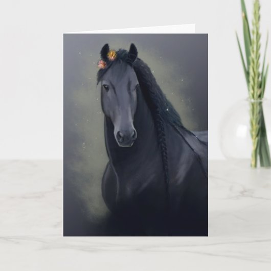 Black Horse Friesian - Wenskaart Aankondiging (Voorkant)
