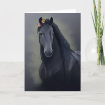 Black Horse Friesian - Wenskaart