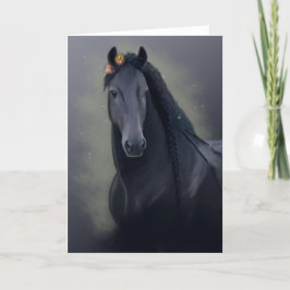Black Horse Friesian - Wenskaart Aankondiging