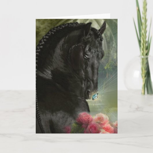 Black Horse Friesian - Wenskaart Bedankkaart (Voorkant)