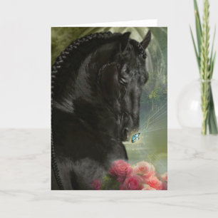 Black Horse Friesian - Wenskaart Bedankkaart