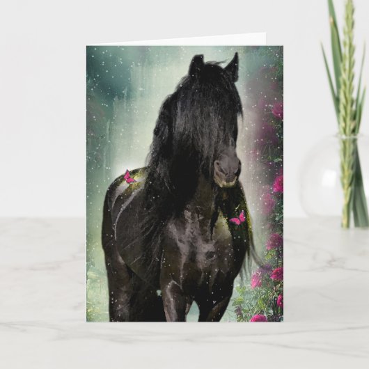Black Horse Friesian - Wenskaart Bedankkaart (Voorkant)