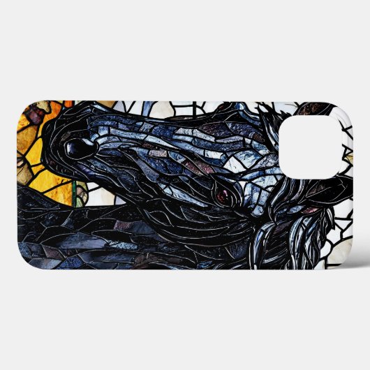 Black Horse Glas in lood Case-Mate iPhone Case (Achterkant (horizontaal))