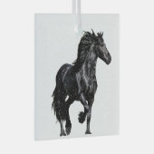 Black horse glas ornament (Voorkant Rechts)