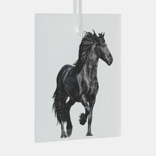 Black horse glas ornament (Voorkant Rechts)