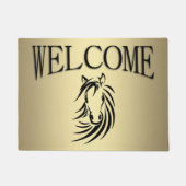 Black Horse Gold Welcome Mat (Voorkant)