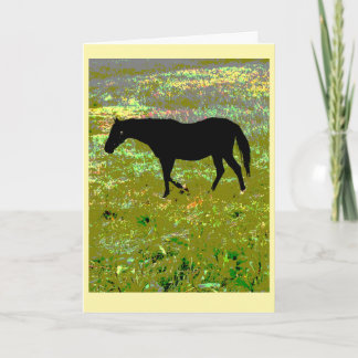 Black horse graphic art card kaart