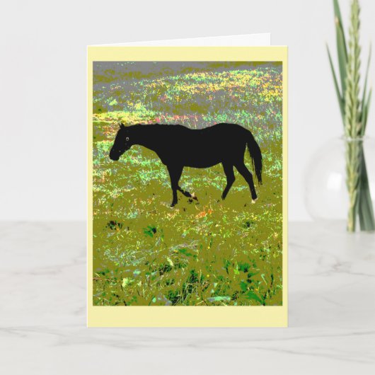 Black horse graphic art card kaart (Voorkant)