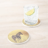 Black Horse Grunge Zandsteen Onderzetter (Zijkant)