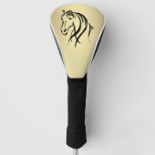 Black Horse Head Gold Golfheadcover (Voorkant)