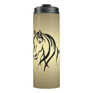 Black Horse Head Gold Thermosbeker