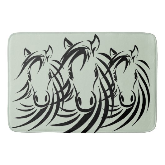 Black Horse Head Green Badmat (Voorkant)