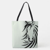 Black Horse Head Green Tote Bag (Voorkant)
