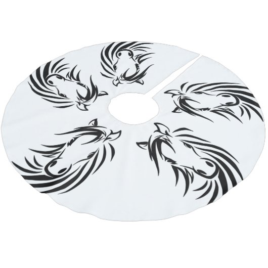 Black Horse Head Kerstboom Rok (Gekanteld)