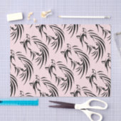 Black Horse Head op Roze Tissuepapier (Craft)