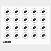 Black Horse Head Ronde Sticker (Vel)