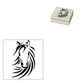 Black Horse Head Rubberstempel (Gestempeld)