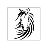 Black Horse Head Rubberstempel (Afrduk)