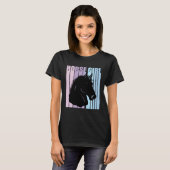 Black Horse Head Silhouette Riding Lover Funny Hor T-shirt (Voorkant volledig)