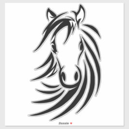 Black Horse Head Sticker