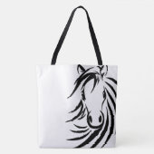 Black Horse Head Tote Bag (Voorkant)