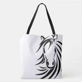 Black Horse Head Tote Bag