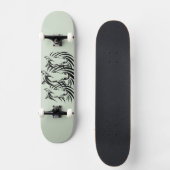 Black Horse Heads on Green Persoonlijk Skateboard (Voorkant)