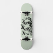 Black Horse Heads on Green Persoonlijk Skateboard (Voorkant)