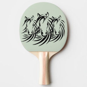 Black Horse Heads on Green Tafeltennisbatje
