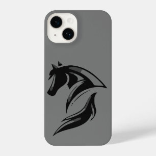 Black Horse Logo Graphic Art Equestrian iPhone 14 Hoesje
