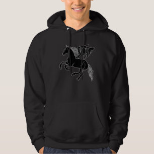 Black Horse met Wings Pegasus Hoodie