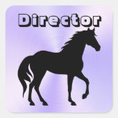 Black Horse op lila - monogram | Vierkante Sticker (Voorkant)