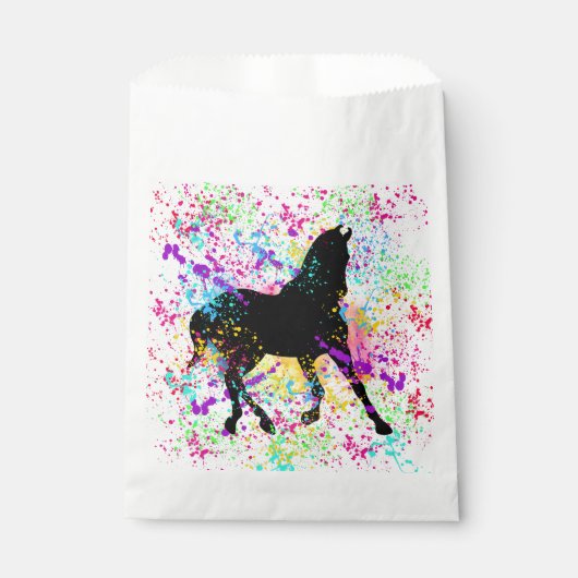 Black Horse Paint Splatter Bedankzakje (Voorkant)