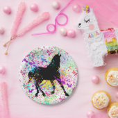 Black Horse Paint Splatter Papieren Bordje (Feest)