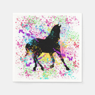 Black Horse Paint Splatter Servet