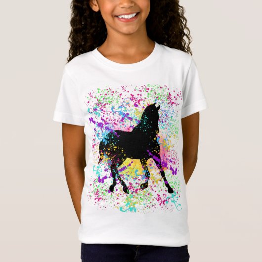 Black Horse Paint Splatter T-shirt (Voorkant)