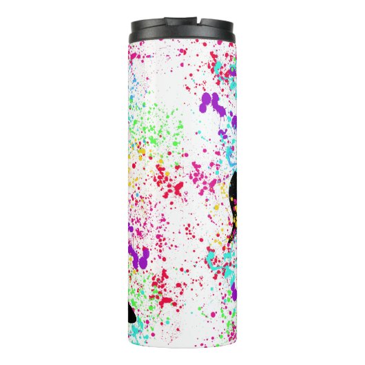 Black Horse Paint Splatter Thermosbeker (Achterkant)