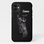 Black Horse Racing iPhone Case (Achterkant)